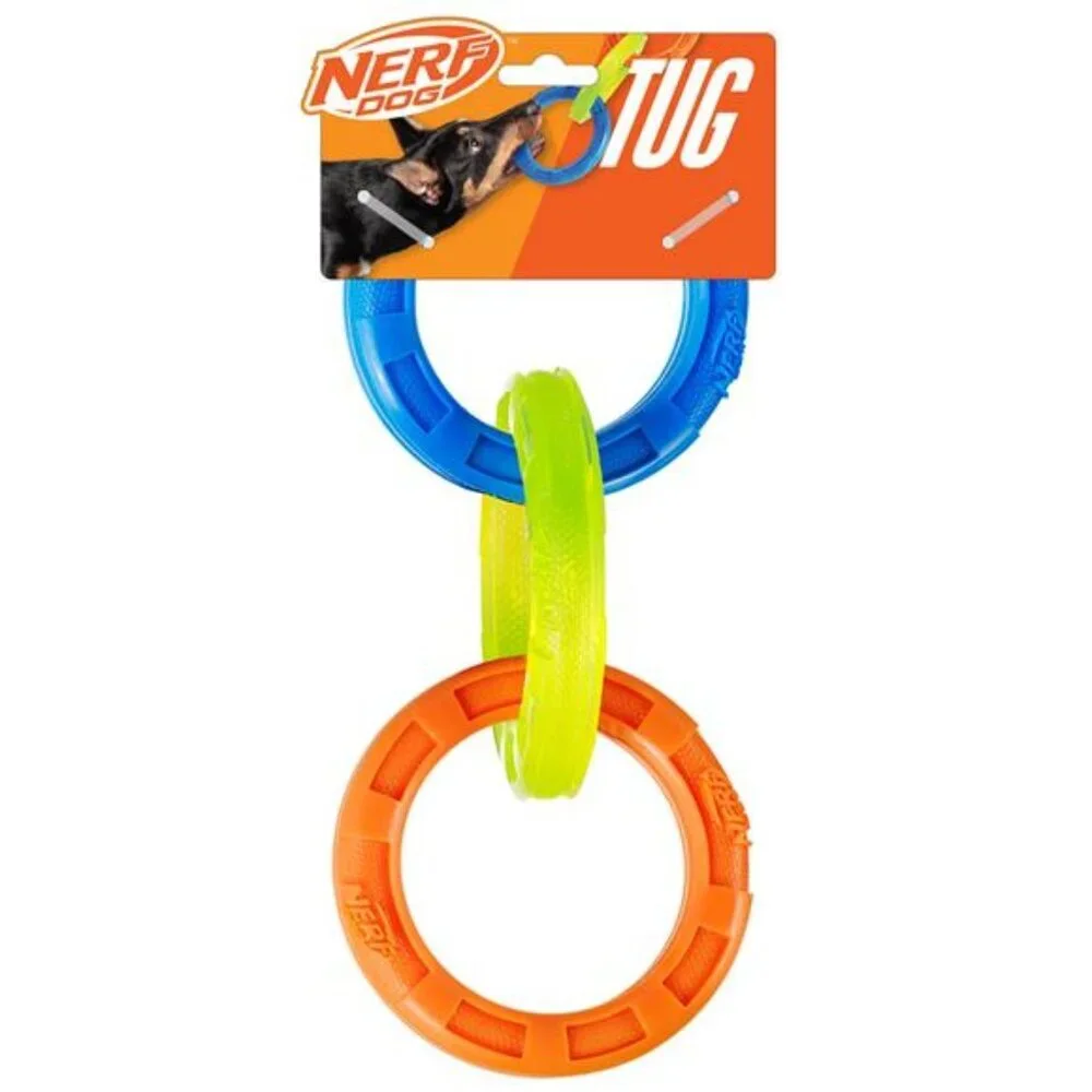 3-Ring Tuff Tug Dog Toy for Medium/Large Dogs, 10.5” - Picture 2 of 5